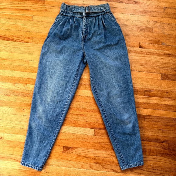 Yves St Marc High-waisted tapered “paperbag” jeans - Picture 2 of 12
